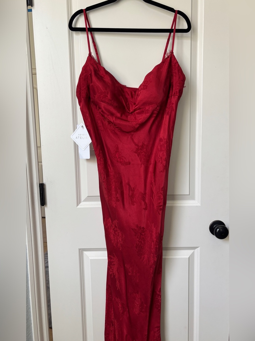 Azazie Red Strapless Slip Dress with Corset